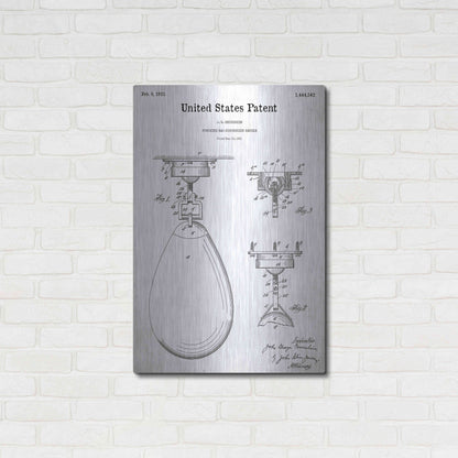 Luxe Metal Art 'Boxing Bag Blueprint Patent White' Acrylic Glass Wall Art,24x36