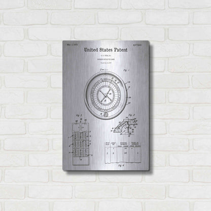 Luxe Metal Art 'Roulette Blueprint Patent White' Acrylic Glass Wall Art,16x24