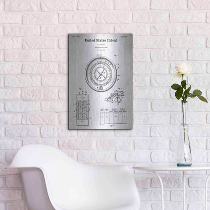 Luxe Metal Art 'Roulette Blueprint Patent White' Acrylic Glass Wall Art,16x24