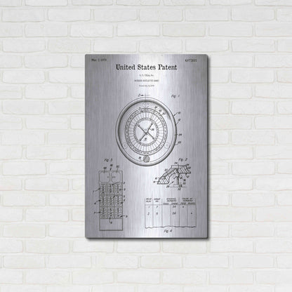 Luxe Metal Art 'Roulette Blueprint Patent White' Acrylic Glass Wall Art,24x36