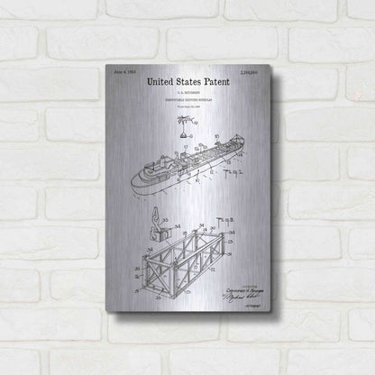 Luxe Metal Art 'Shipping Gondola Blueprint Patent White' Acrylic Glass Wall Art,12x16