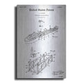 Luxe Metal Art 'Shipping Gondola Blueprint Patent White' Metal Wall Art