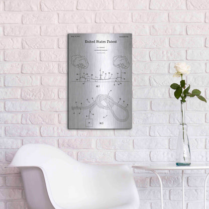 Luxe Metal Art 'Slackline Blueprint Patent White' Acrylic Glass Wall Art,16x24