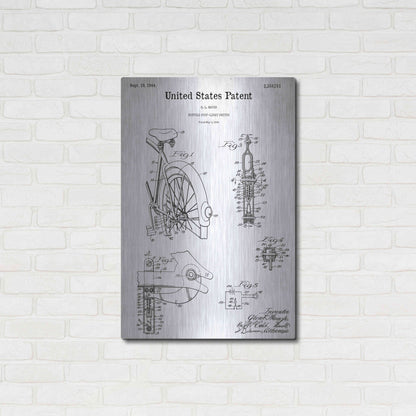 Luxe Metal Art 'Bicycle Stop-light Switch Blueprint Patent White' Acrylic Glass Wall Art,24x36