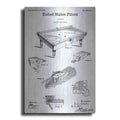 Luxe Metal Art 'Pool Table Blueprint Patent White' Metal Wall Art
