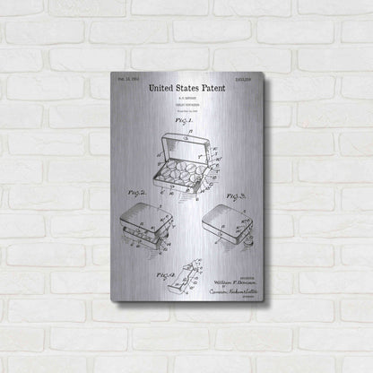 Luxe Metal Art 'Pharmacy Tablet Container Blueprint Patent White' Acrylic Glass Wall Art,16x24