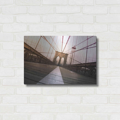 Luxe Metal Art 'Brooklyn Bridge, New York City' by Nicklas Gustafsson, Metal Wall Art,24x16