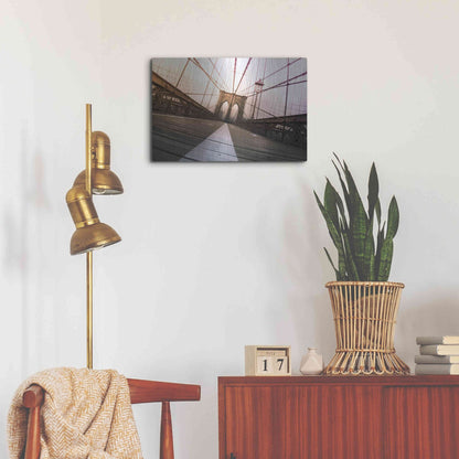 Luxe Metal Art 'Brooklyn Bridge, New York City' by Nicklas Gustafsson, Metal Wall Art,24x16