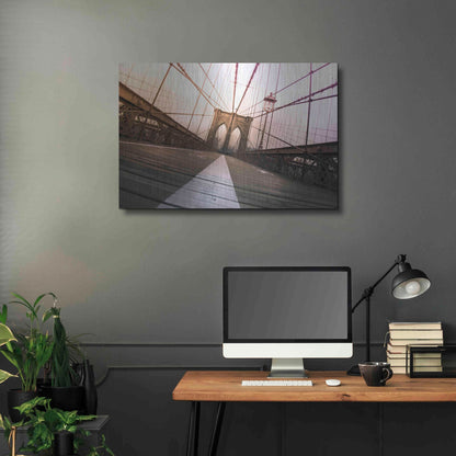 Luxe Metal Art 'Brooklyn Bridge, New York City' by Nicklas Gustafsson, Metal Wall Art,36x24