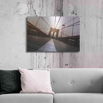 Luxe Metal Art 'Brooklyn Bridge, New York City' by Nicklas Gustafsson, Metal Wall Art,36x24