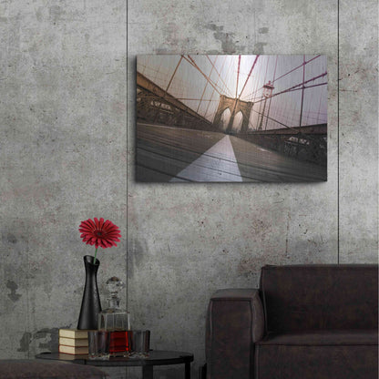 Luxe Metal Art 'Brooklyn Bridge, New York City' by Nicklas Gustafsson, Metal Wall Art,36x24