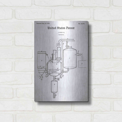 Luxe Metal Art 'Vacuum Pan Blueprint Patent White' Acrylic Glass Wall Art,12x16