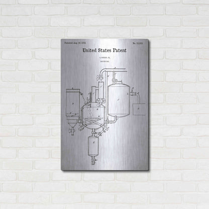 Luxe Metal Art 'Vacuum Pan Blueprint Patent White' Acrylic Glass Wall Art,24x36