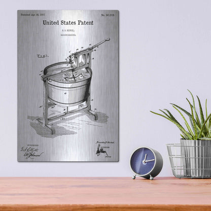 Luxe Metal Art 'Washing Machine Blueprint Patent White' Acrylic Glass Wall Art,12x16