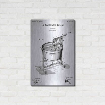 Luxe Metal Art 'Washing Machine Blueprint Patent White' Acrylic Glass Wall Art,24x36