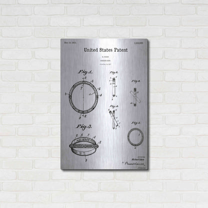 Luxe Metal Art 'Wedding Ring Blueprint Patent White' Acrylic Glass Wall Art,24x36