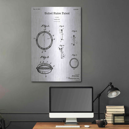 Luxe Metal Art 'Wedding Ring Blueprint Patent White' Acrylic Glass Wall Art,24x36