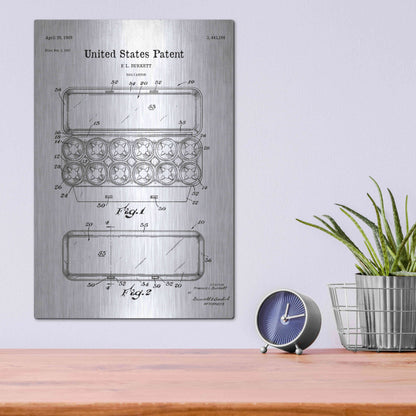 Luxe Metal Art 'Egg Carton Blueprint Patent White' Acrylic Glass Wall Art,12x16