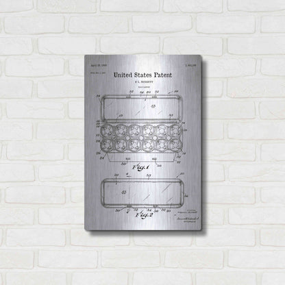 Luxe Metal Art 'Egg Carton Blueprint Patent White' Acrylic Glass Wall Art,16x24