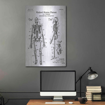 Luxe Metal Art 'Anatomical Skeleton Blueprint Patent White' Acrylic Glass Wall Art,24x36