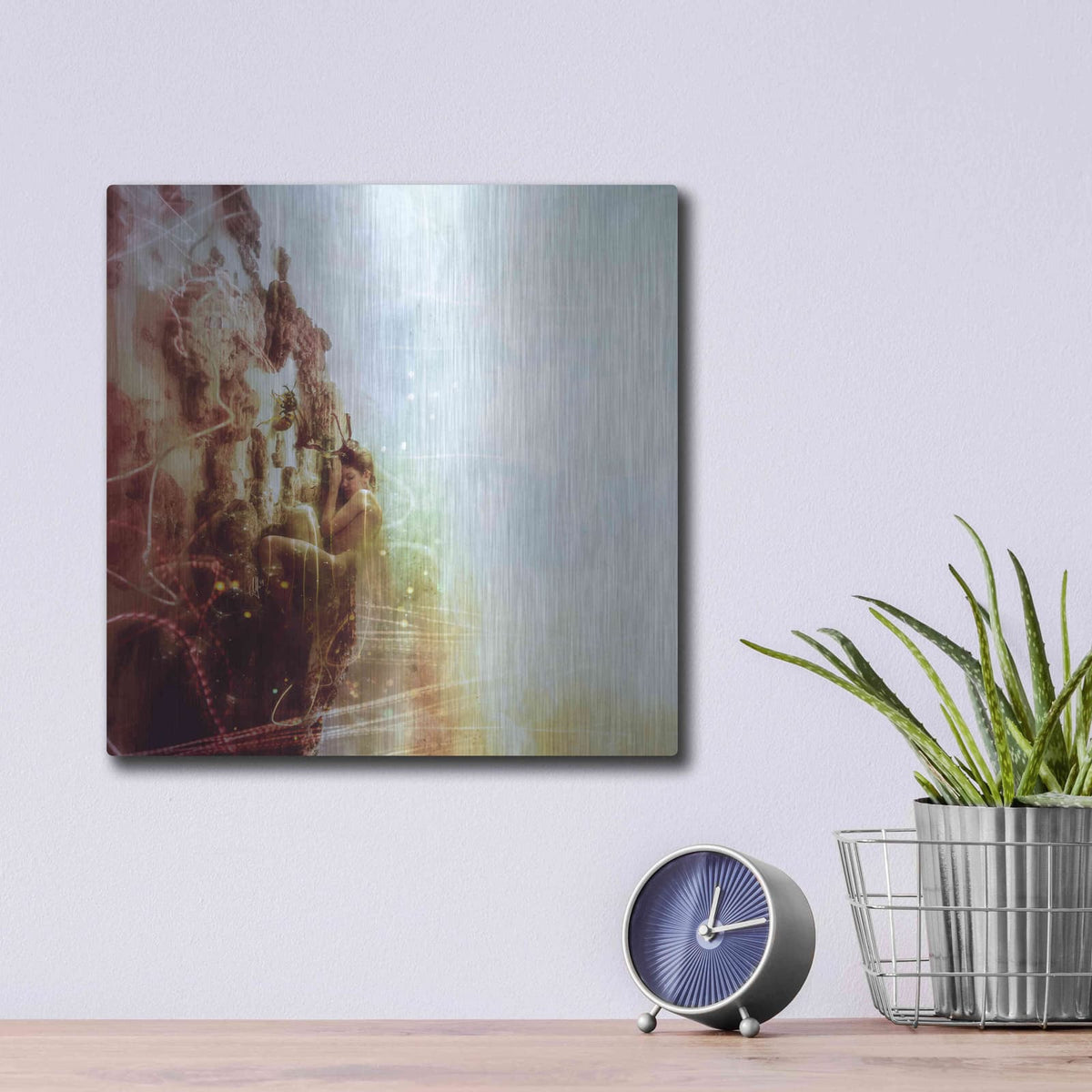 'How To Disappear Completely' by Mario Sanchez Nevado – Metal Wall Art, 12x12 room view