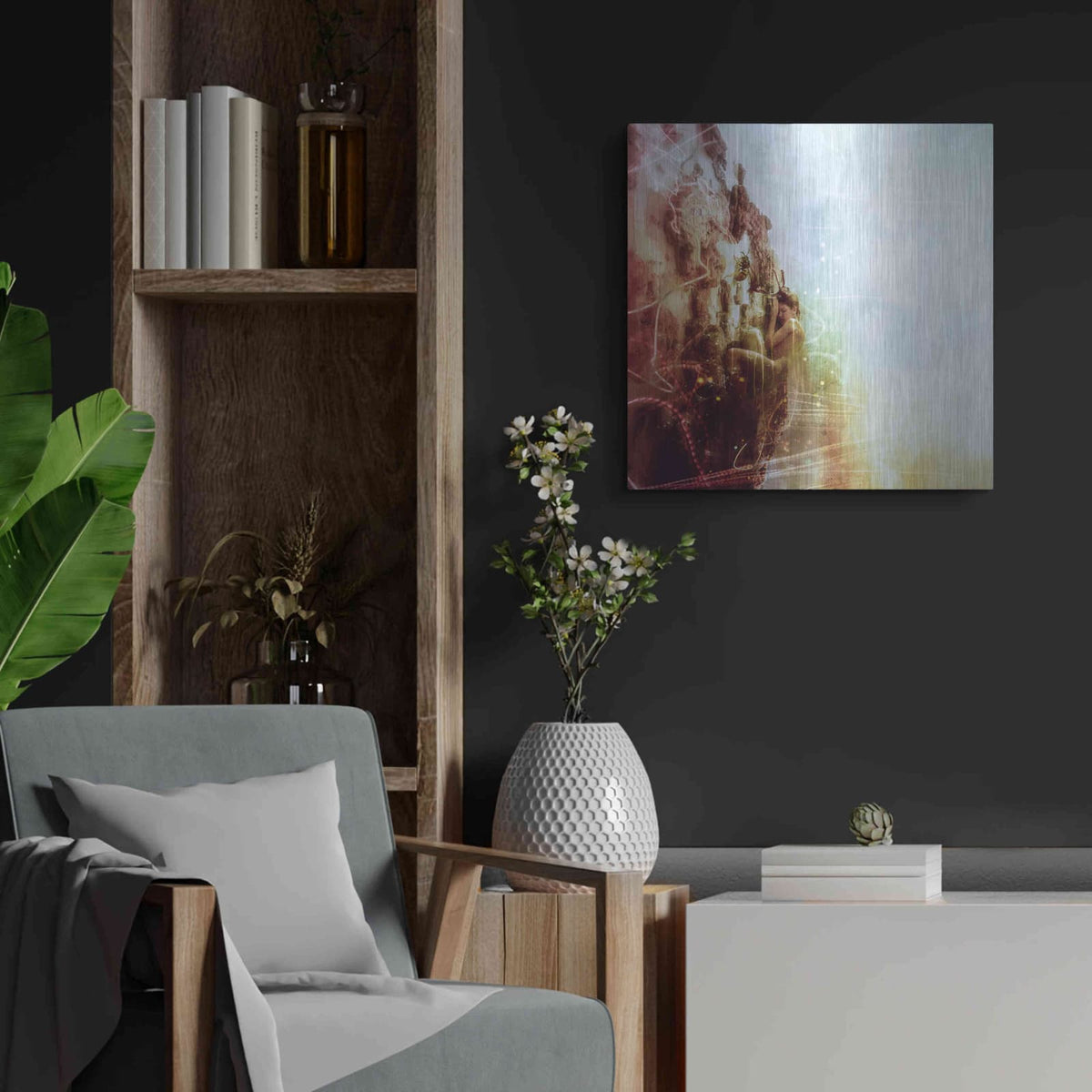 'How To Disappear Completely' by Mario Sanchez Nevado – Metal Wall Art, 24x24 room view