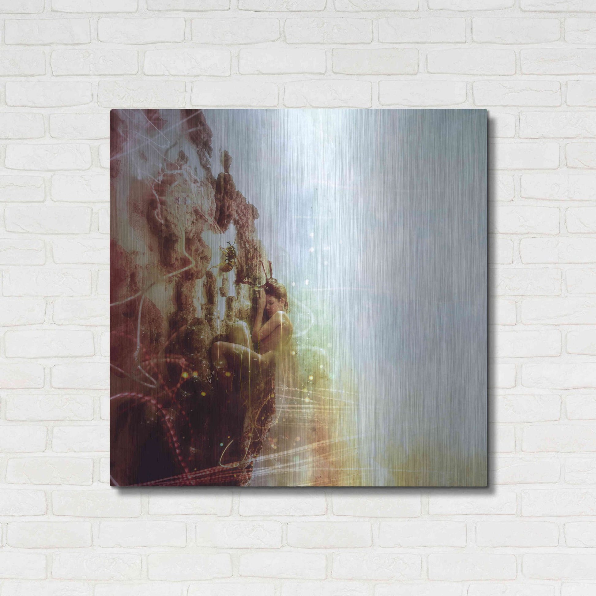 Luxe Metal Art 'How To Disappear Completely' by Mario Sanchez Nevado, Metal Wall Art,36x36