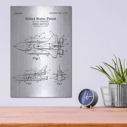 Luxe Metal Art 'Space Shuttle Blueprint Patent White' Acrylic Glass Wall Art,12x16