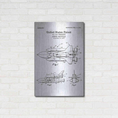 Luxe Metal Art 'Space Shuttle Blueprint Patent White' Acrylic Glass Wall Art,24x36