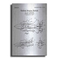 Luxe Metal Art 'Space Shuttle Blueprint Patent White' Metal Wall Art