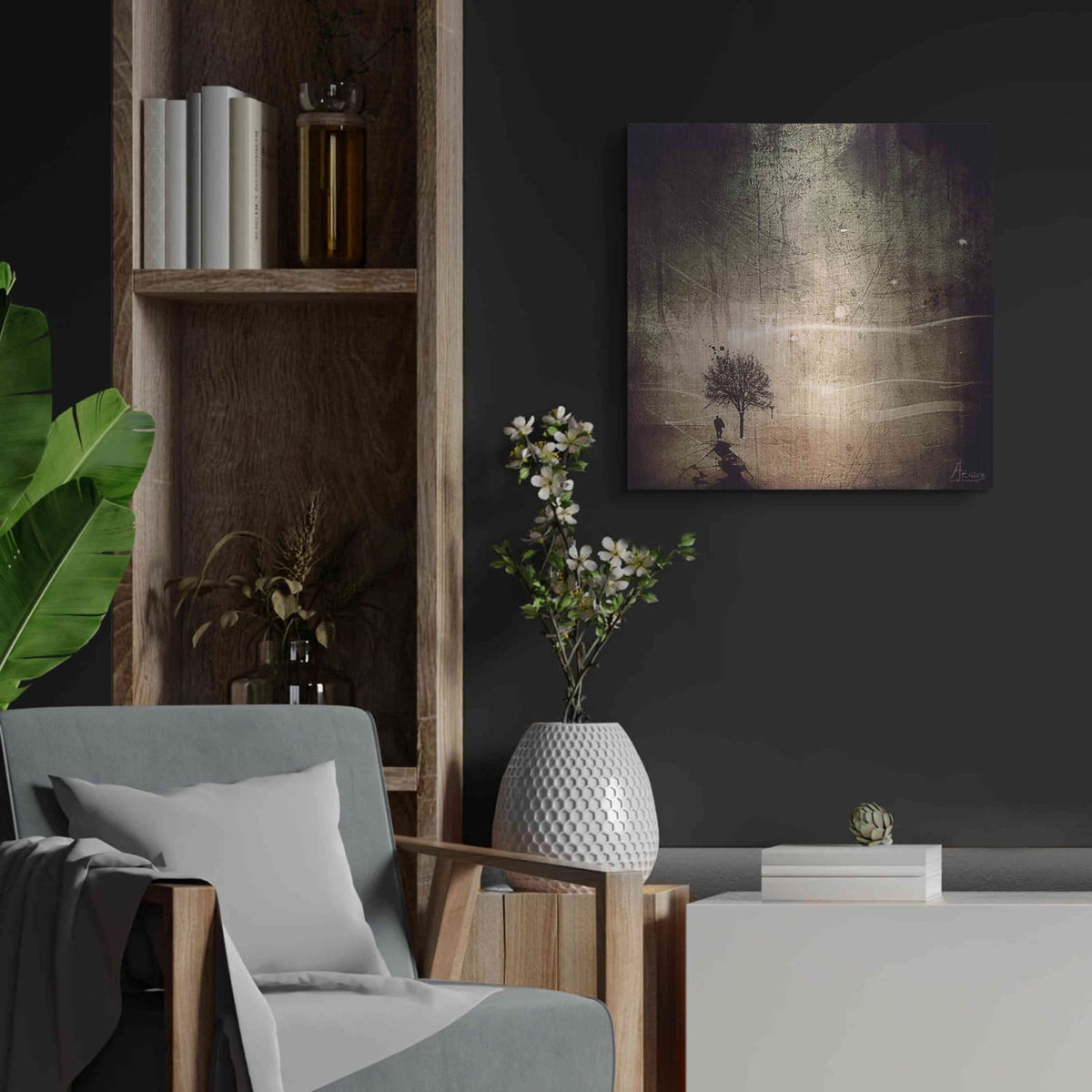 'A Fine Day To Exit' by Mario Sanchez Nevado – Metal Wall Art, 24x24 room view