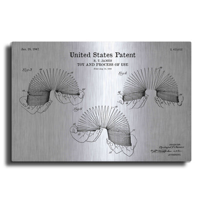 Luxe Metal Art 'Toy and Process of Use Blueprint Patent White' Acrylic Glass Wall Art