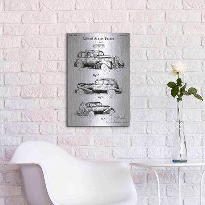 Luxe Metal Art 'Luxury Automobile Blueprint Patent White' Acrylic Glass Wall Art,16x24