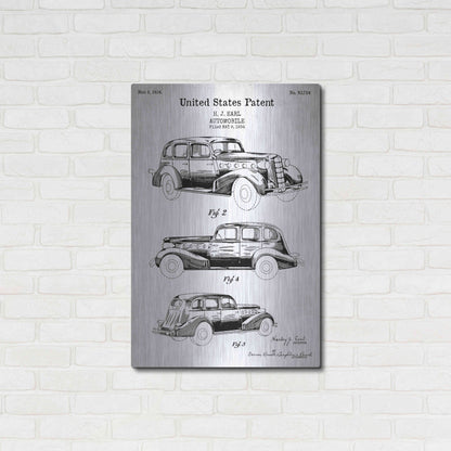 Luxe Metal Art 'Luxury Automobile Blueprint Patent White' Acrylic Glass Wall Art,24x36