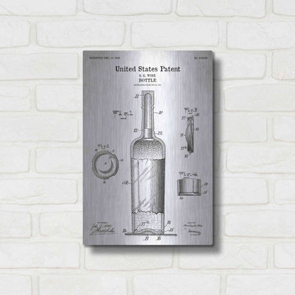 Luxe Metal Art 'Bottle Blueprint Patent White' Acrylic Glass Wall Art,12x16