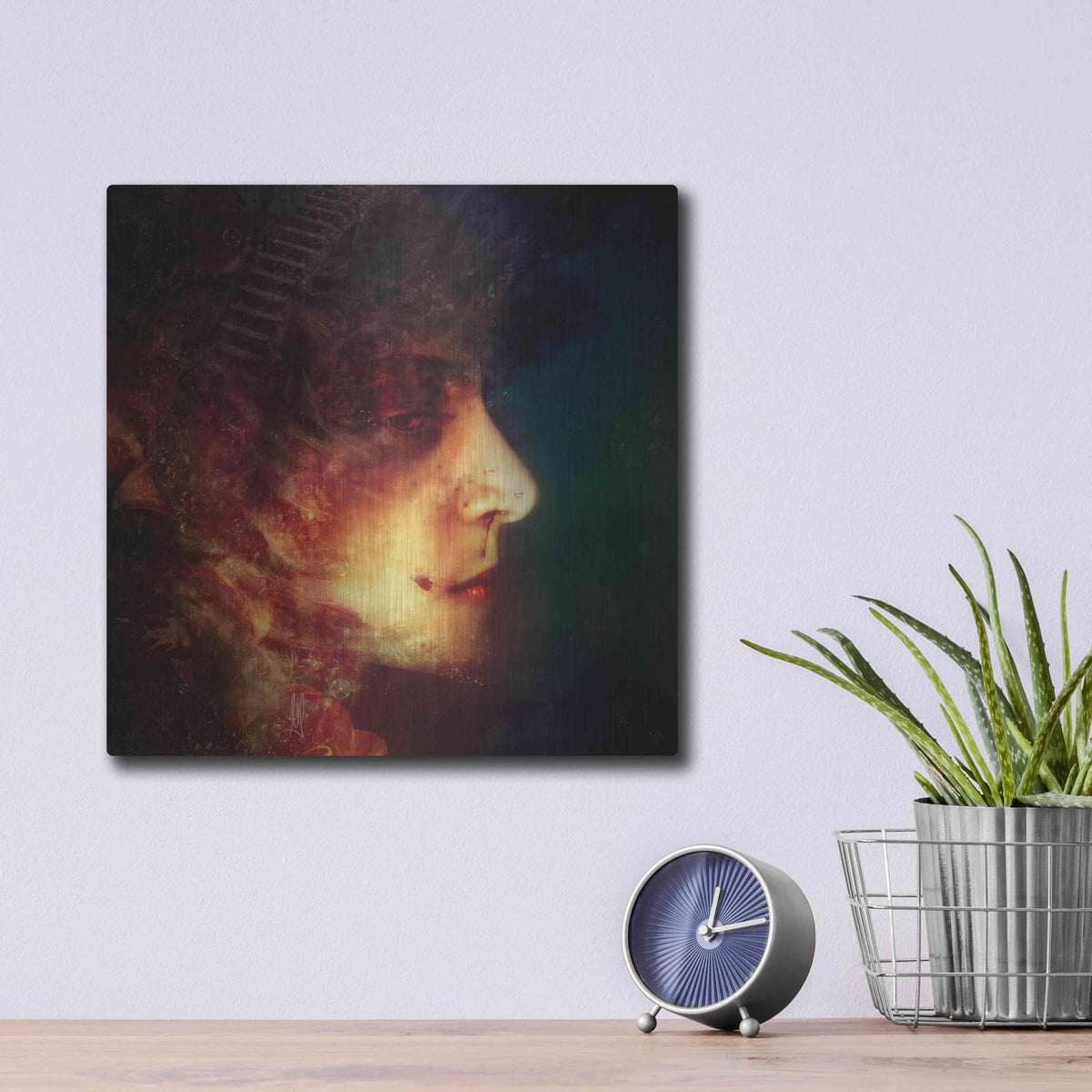 'A Moment of Doubt' by Mario Sanchez Nevado – Metal Wall Art, 12x12 room view