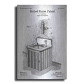 Luxe Metal Art 'Soap Dispenser Blueprint Patent White' Metal Wall Art
