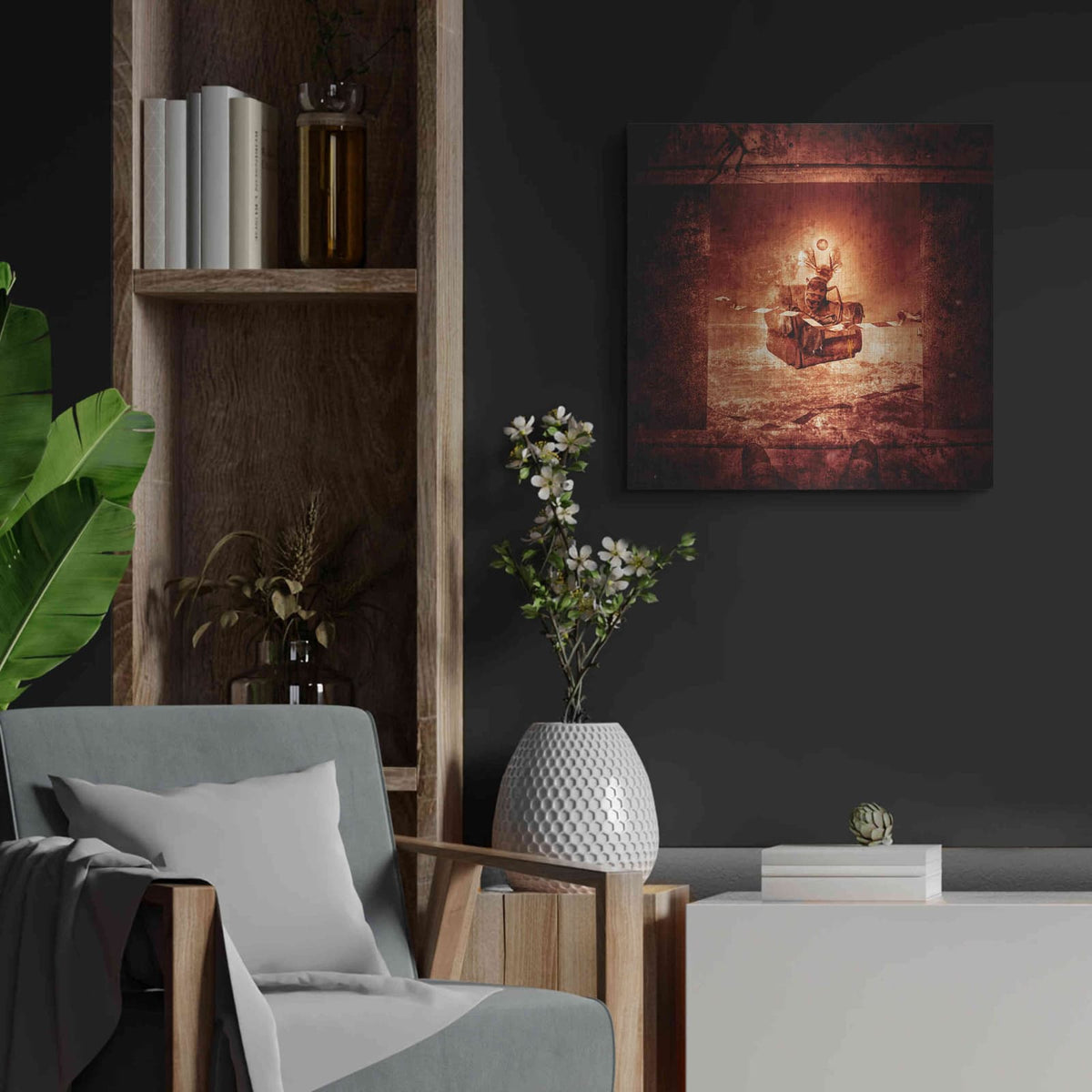 'The God That Failed' by Mario Sanchez Nevado – Metal Wall Art, 24x24 room view