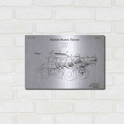 Luxe Metal Art 'Dump Truck 1949 Blueprint Patent White' Metal Wall Art,16x12