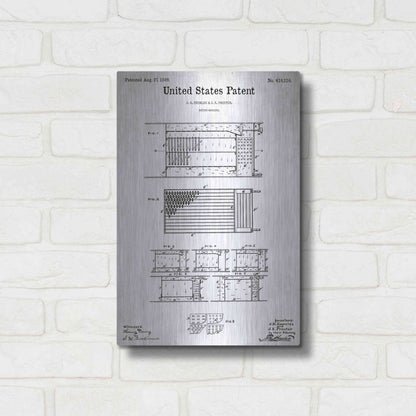 Luxe Metal Art 'Drying Machine Blueprint Patent White' Metal Wall Art,12x16