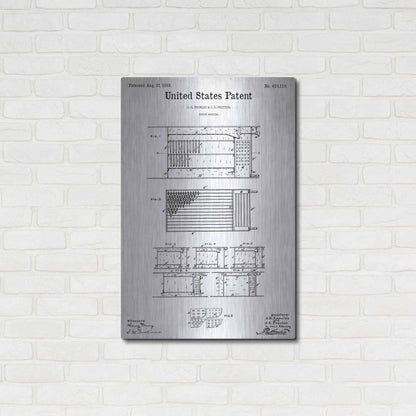 Luxe Metal Art 'Drying Machine Blueprint Patent White' Metal Wall Art,24x36