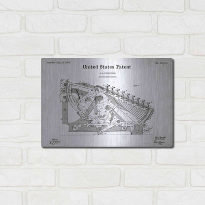 Luxe Metal Art 'Calculating Machine Blueprint Patent White' Metal Wall Art,16x12