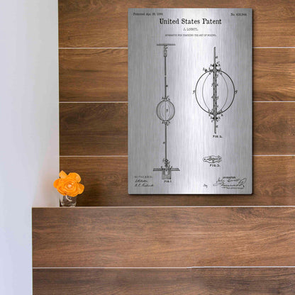 Luxe Metal Art 'Apparatus to Teach Boxing Blueprint Patent White' Metal Wall Art,12x16