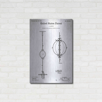 Luxe Metal Art 'Apparatus to Teach Boxing Blueprint Patent White' Metal Wall Art,24x36