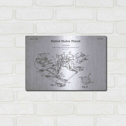 Luxe Metal Art '3D Printer Blueprint Patent White' Metal Wall Art,16x12