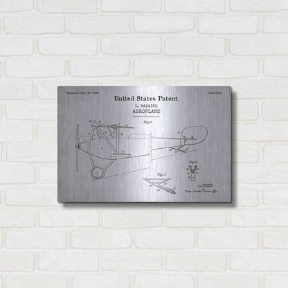 Luxe Metal Art 'Aeroplane Blueprint Patent White' Acrylic Glass Wall Art,24x16