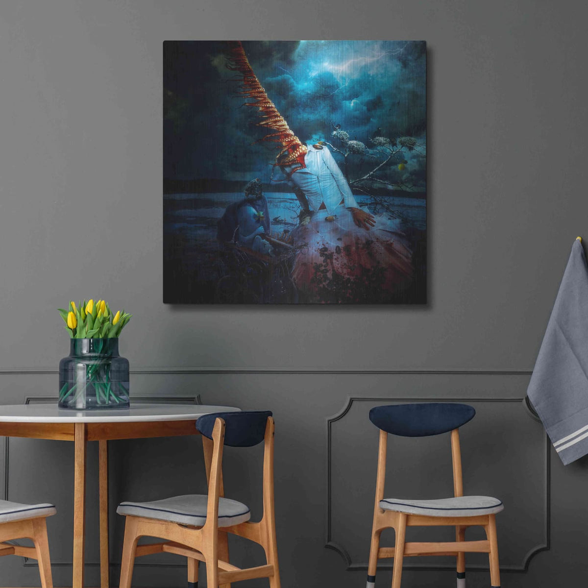 'July 10th 1985' by Mario Sanchez Nevado – Metal Wall Art, 36x36 room view