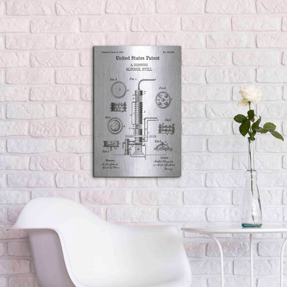 Luxe Metal Art 'Alcohol Still Blueprint Patent White' Acrylic Glass Wall Art,16x24