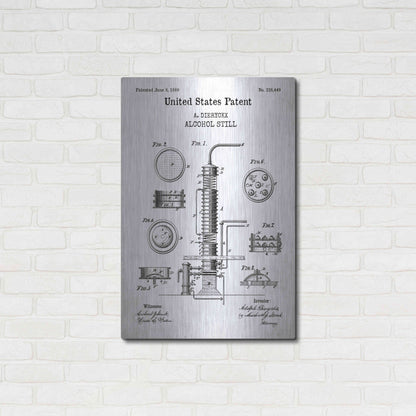 Luxe Metal Art 'Alcohol Still Blueprint Patent White' Acrylic Glass Wall Art,24x36