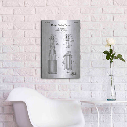 Luxe Metal Art 'Bottle Closure Blueprint Patent White' Acrylic Glass Wall Art,16x24